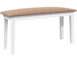 vidaXL - Bank - 90 - cm - massief - hout - rubber - wit