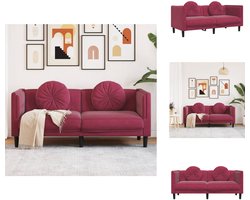 vidaXL Bank - Banken - 2-zitsbank - Loveseat - Bank met kussens 2-zits fluweel wijnrood
