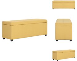 vidaXL Bank - Banken - Bankje - Bankjes - Bankje met opbergvak 116 cm polyester geel