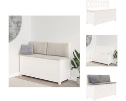 vidaXL Bank - Banken - Bankje - Parkbank - Bankje 110x41x76,5 cm massief grenenhout wit