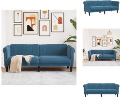 vidaXL Bank - Banken - Bankstellen - Sofa - Driezitsbank fluweel blauw