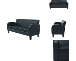 vidaXL Bank - Banken - Ligbank - Huiskamer Zetel - Driezitsbank kunstleer zwart