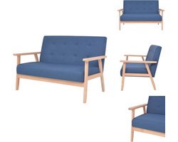 vidaXL Bank - Banken - Stoffen Bank - Stoffen Banken - Tweezitsbank stof blauw