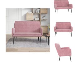vidaXL Bank - Banken - Zitbank - Halbank - Bankje 108x79x79 cm fluweel roze