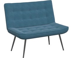 vidaXL Bank - Banken - Zitbank - Halbank - Bankje 110x74x84 cm fluweel blauw