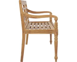 vidaXL Bank Batavia - 120 cm - Massief teakhout Tuinbank - Teak Hout - Tuinset - Buis Meubilair - Buitenbank - Lounge Set