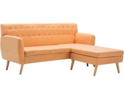 vidaXL - Bank - L-vormig - 171,5x138x81,5 - cm - stof - oranje