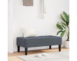 vidaXL - Bank - met - kussen - Donkergrijs - 113 - x - 57 - x - 39 - cm - Fluweel