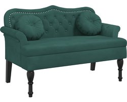 vidaXL - Bank - met - kussens - donkergroen - 120,5x65x75 - cm - fluweel