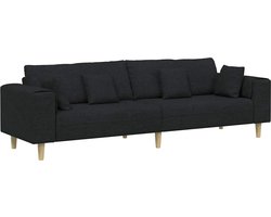 vidaXL - Bank - Zwart - 250 - x - 77 - x - 76 - cm - Stof
