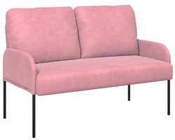vidaXL - Banken - met - kussen - 110cm - Roze - Multiplex