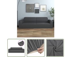 vidaXL Bankhoezen - Drie Zits Bankhoes - Driezitsbankhoes stretch polyester jersey antracietkleurig - Zitmeubilair - Meubelbescherming - Antraciet Kleuren