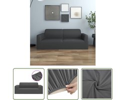 vidaXL Bankhoezen - Tweezitsbankhoes - Tweezitsbankhoes stretch polyester jersey antracietkleurig - Antraciet - Velours - Zitmeubilair