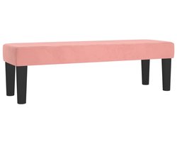 vidaXL Bankje 100x30x30 cm fluweel roze - Bankje - Bankjes - Bank - Zitbank