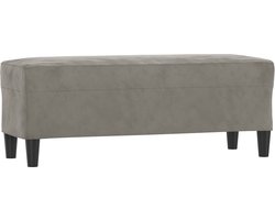 vidaXL Bankje - 100x35x41 cm - Fluweel - Lichtgrijs Fluweel Bankje - Licht Grijs Bankje - Salon Meubilair - Kleine Bankjes - Bijzettafel
