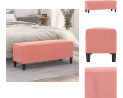 vidaXL - Bankje - 100x35x41 - cm - fluweel - roze