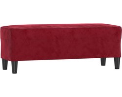vidaXL - Bankje - 100x35x41 - cm - fluweel - wijnrood