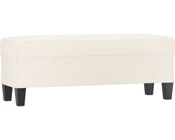 vidaXL - Bankje - 100x35x41 - cm - kunstleer - crèmekleurig