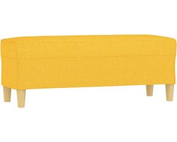 vidaXL - Bankje - 100x35x41 - cm - stof - lichtgeel