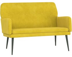 vidaXL - Bankje - 108x79x79 - cm - fluweel - geel