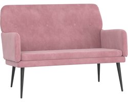 vidaXL - Bankje - 108x79x79 - cm - fluweel - roze
