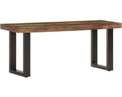 vidaXL - Bankje - 110 - cm - massief - gerecycled - hout - en - staal