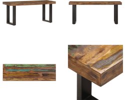 vidaXL Bankje 110 cm massief gerecycled hout en staal - Bankje - Bankjes - Zitbankje - Zitbankjes