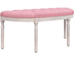 vidaXL Bankje 110,5x45x49 cm fluweel roze - Bankje - Bankjes - Bank - Halbankje