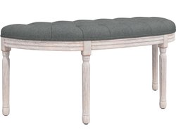 vidaXL Bankje 110,5x45x49 cm stof donkergrijs - Bankje - Bankjes - Bank - Halbankje