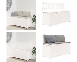 vidaXL Bankje 110x41x76,5 cm massief grenenhout wit - Bank - Banken - Bankje - Parkbank