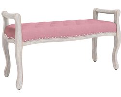 vidaXL Bankje 110x45x60 cm fluweel roze - Bankje - Bankjes - Bank - Halbankje