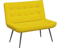 vidaXL Bankje 110x74x84 cm fluweel geel - Bank - Banken - Zitbank - Halbank