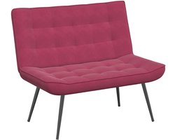 vidaXL Bankje 110x74x84 cm fluweel wijnrood - Bank - Banken - Zitbank - Halbank