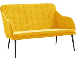 vidaXL - Bankje - 110x76x80 - cm - fluweel - geel