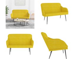 vidaXL Bankje 110x76x80 cm fluweel geel - Bank - Banken - Zitbank - Halbank