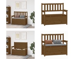 vidaXL - Bankje - 112,5x51,5x96,5 - cm - massief - grenenhout - honingbruin