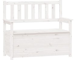vidaXL - Bankje - 112,5x51,5x96,5 - cm - massief - grenenhout - wit