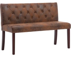 vidaXL - Bankje - 120 - cm - kunstsuède - bruin