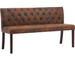 vidaXL - Bankje - 148,5 - cm - kunstsuède - bruin