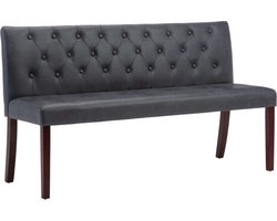 vidaXL - Bankje - 148,5 - cm - kunstsuède - grijs