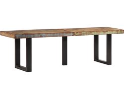 vidaXL - Bankje - 160 - cm - massief - gerecycled - hout - en - staal