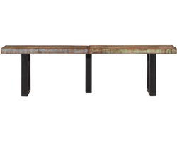 vidaXL Bankje 160 cm massief gerecycled hout en staal - Bankje - Bankjes - Halbankje - Gangbankje