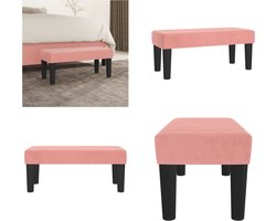 vidaXL - Bankje - 70x30x30 - cm - fluweel - roze