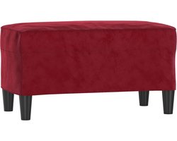 vidaXL - Bankje - 70x35x41 - cm - fluweel - wijnrood