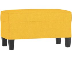 vidaXL - Bankje - 70x35x41 - cm - stof - lichtgeel