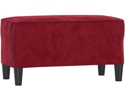 vidaXL Bankje - Bankjes - Bank - Zitbank - Bankje 70x35x41 cm fluweel wijnrood