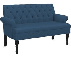 vidaXL Bankje - Bankjes - Bankje - Halbankje - Bankje met rugleuning 120x62x75,5 cm stof blauw
