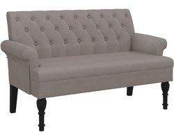 vidaXL Bankje - Bankjes - Bankje - Halbankje - Bankje met rugleuning 120x62x75,5 cm stof taupe