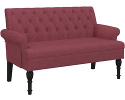 vidaXL Bankje - Bankjes - Bankje - Halbankje - Bankje met rugleuning 120x62x75,5 cm stof wijnrood