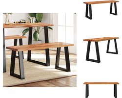 vidaXL Bankje - Bankjes - Halbank - Schoenenbank - Bankje met natuurlijke rand 110 cm massief acaciahout